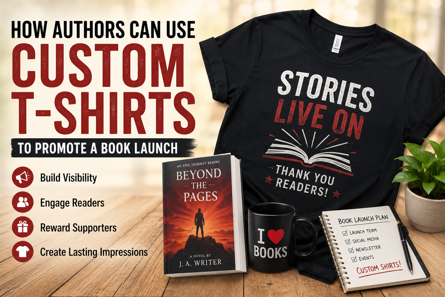 How Authors Can Use Custom T-Shirts to Promote a Book Launch