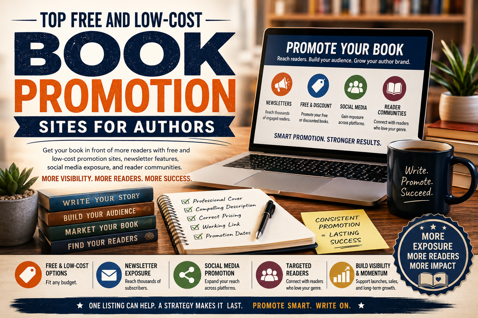 Top Free and Low-Cost Book Promotion Sites for Authors